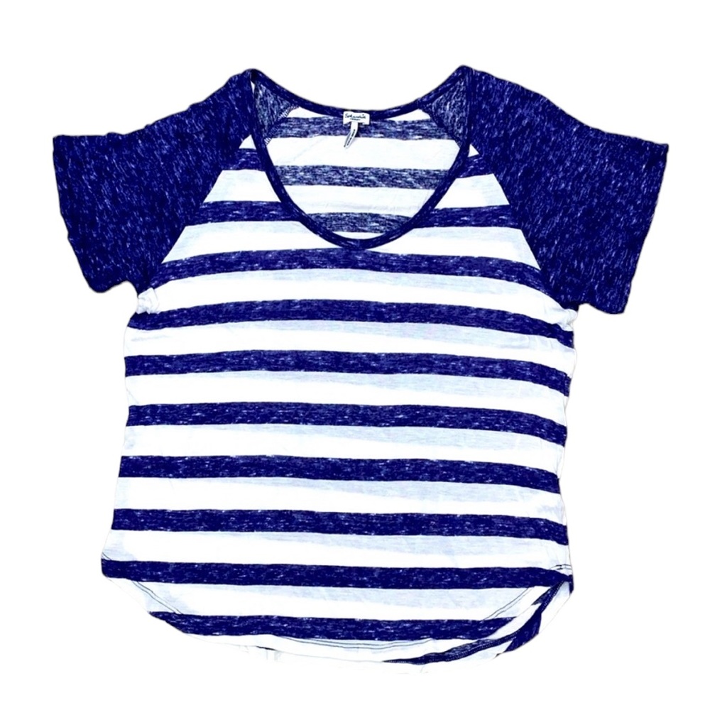 Splendid Modal Striped T Shirt Size Medium Blue White